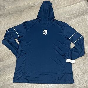 Detroit Tigers Navy Blue Hooded Sweatshirt with White Logo